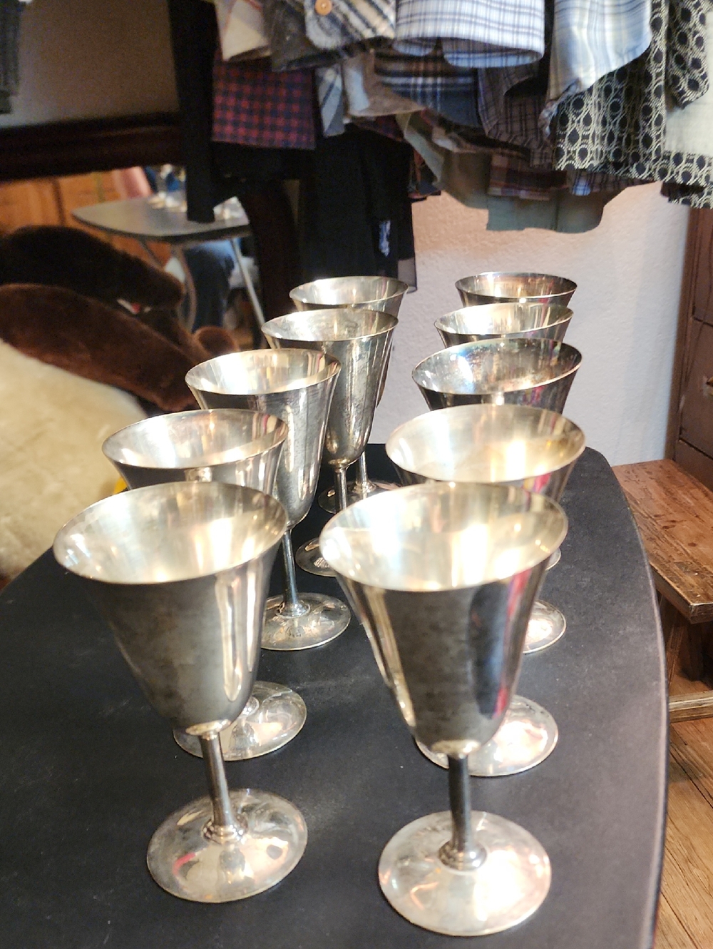 10 Vintage WM Mounts Silver Plated Goblets